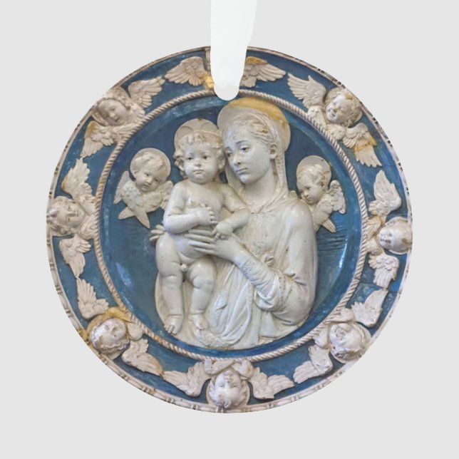 Madonna and Child with Cherubs by Della Robbia Ornament (Front)