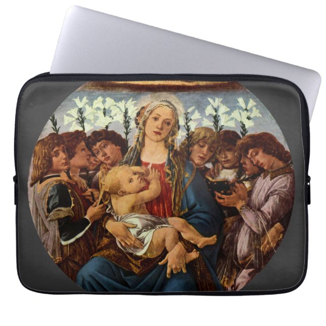 Madonna and Child with Eight Angels by Botticelli Laptop Sleeve (Front)