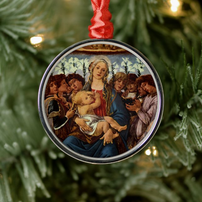 Madonna and Child with Eight Angels by Botticelli Metal Tree Decoration (Tree)