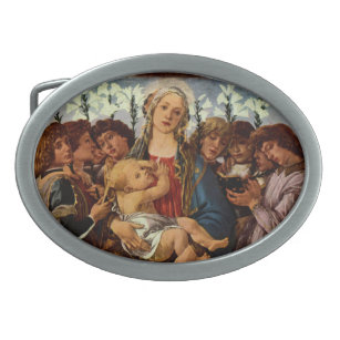 Madonna and Child with Eight Angels by Botticelli Oval Belt Buckle