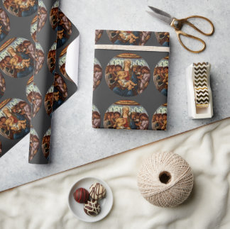 Madonna and Child with Eight Angels by Botticelli Wrapping Paper