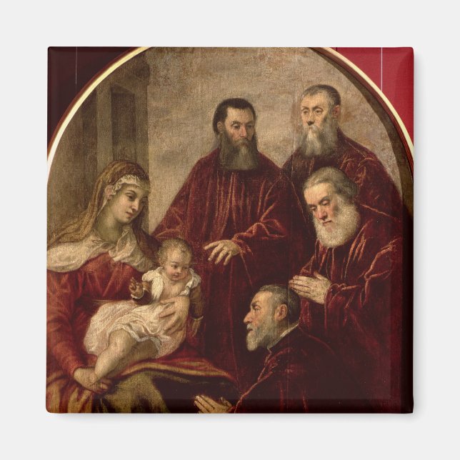 Madonna and child with four Statesmen Magnet (Front)