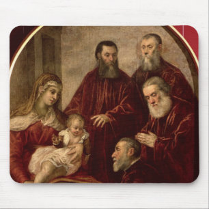 Madonna and child with four Statesmen Mouse Mat