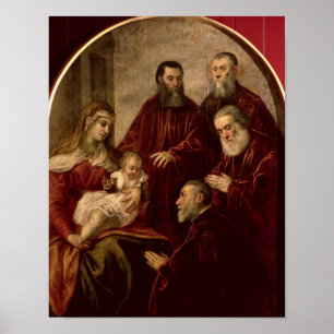 Madonna and child with four Statesmen Poster