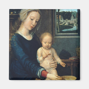 Madonna and Child With Milk Soup - Gerard David - Magnet