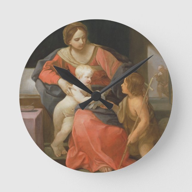 Madonna and Child with Saint John the Baptist Round Clock (Front)