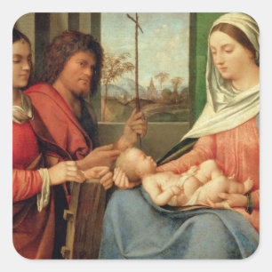 Madonna and Child with Saints 2 Square Sticker