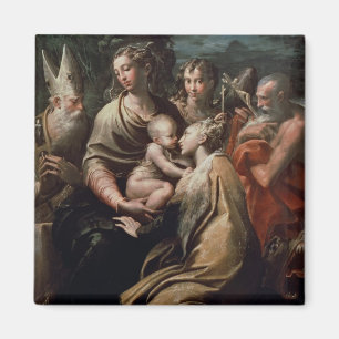 Madonna and Child with Saints, c.1529 (oil on pane Magnet