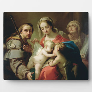 Madonna and Child with Saints John, Anna and Rocco Plaque
