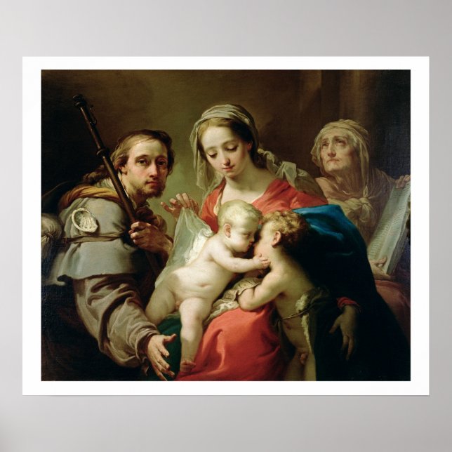Madonna and Child with Saints John, Anna and Rocco Poster (Front)