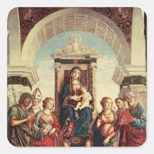 Madonna and Child with Saints Square Sticker