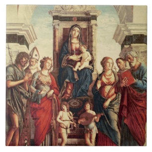 Madonna and Child with Saints Tile