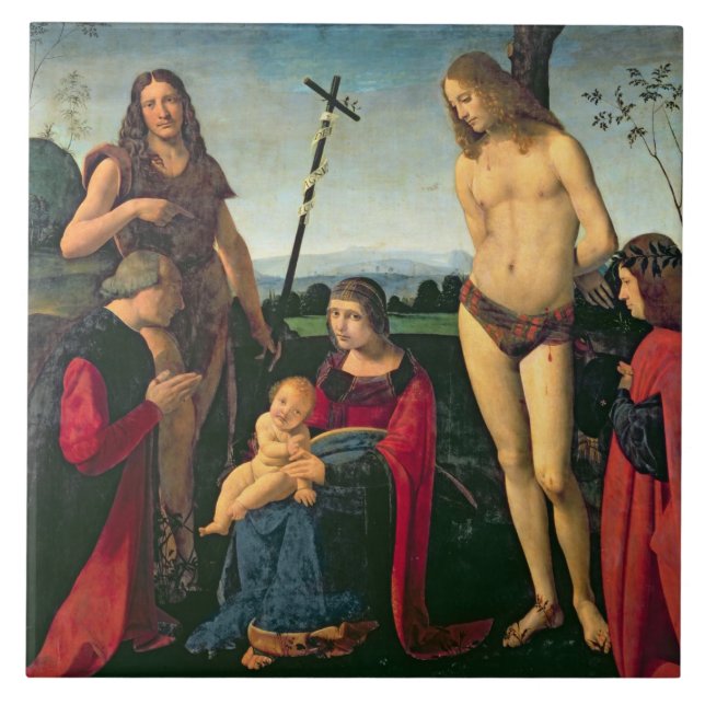 Madonna and Child with SS. John the Baptist and Se Tile (Front)