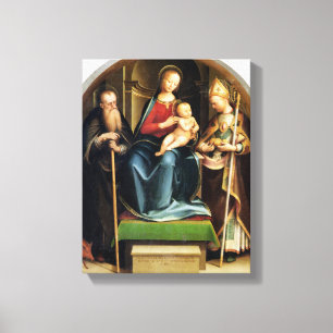 Madonna and Child with St. Anthony Abbot and St. N Canvas Print
