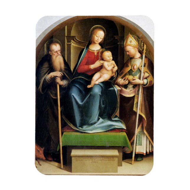 Madonna and Child with St. Anthony Abbot and St. N Magnet (Vertical)