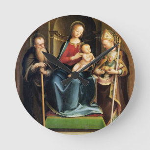 Madonna and Child with St. Anthony Abbot and St. N Round Clock