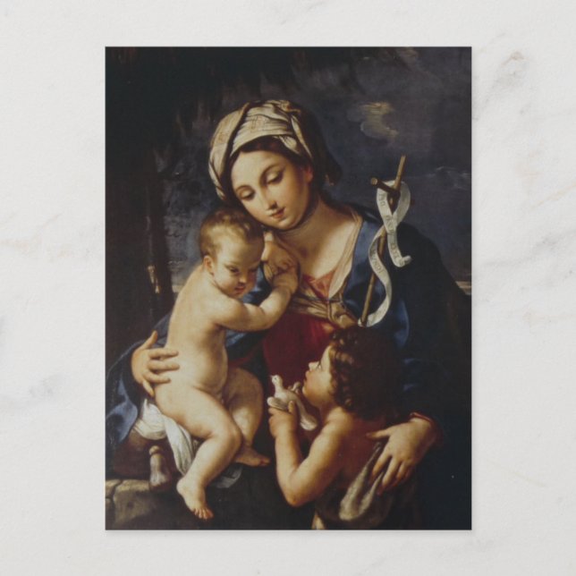 Madonna and Child with St. John by Sirani Postcard (Front)