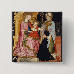 Madonna and Child with the Donor 15 Cm Square Badge