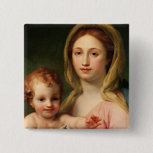 Madonna and Child with Two Angels, 1770-73 15 Cm Square Badge