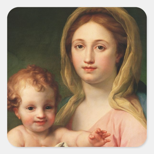 Madonna and Child with Two Angels, 1770-73 Square Sticker (Front)