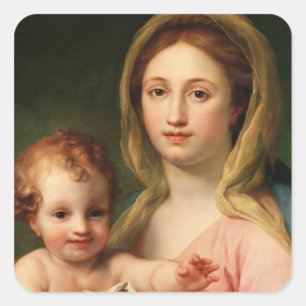 Madonna and Child with Two Angels, 1770-73 Square Sticker