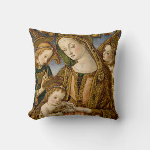 Madonna and Child with Two Angels Cushion