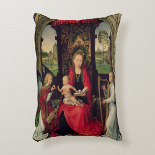 Madonna and Child with two Angels Decorative Cushion