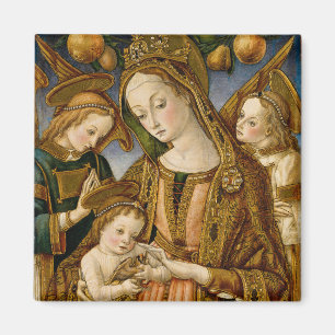 Madonna and Child with Two Angels Magnet