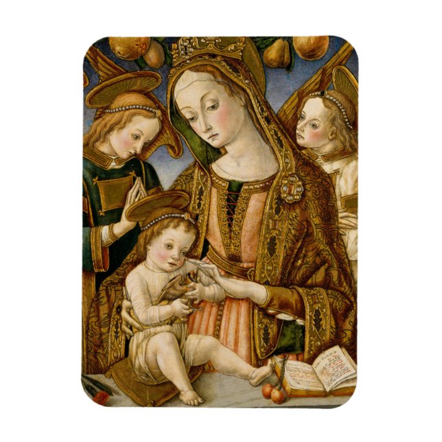 Madonna and Child with Two Angels Magnet (Vertical)