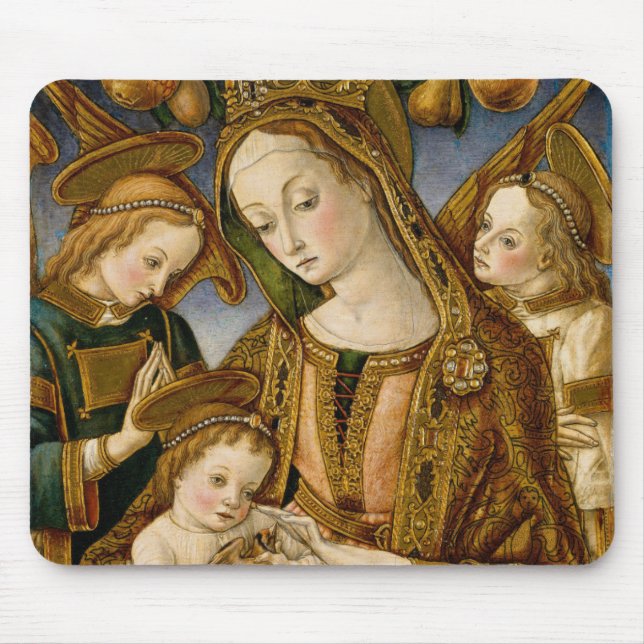 Madonna and Child with Two Angels Mouse Mat (Front)