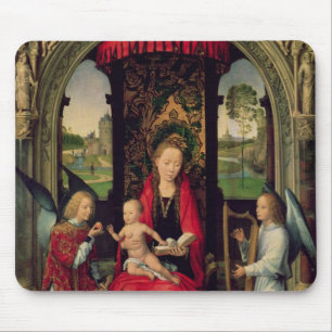 Madonna and Child with two Angels Mouse Mat