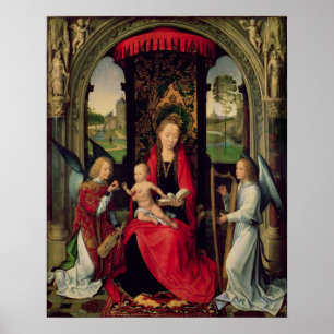 Madonna and Child with two Angels Poster