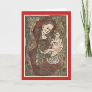 MADONNA AND CHILD WOODBLOCK GREETING CARD
