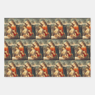 Madonna and Christ Child Classic Art Christmas Wrapping Paper Sheet