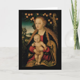 Madonna and Christ Child Under Apple Tree Holiday Card