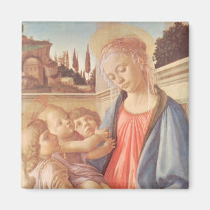 Madonna and two angels by Botticelli Magnet