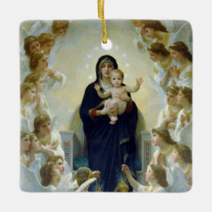 Madonna + Angels, Bouguereau Ceramic Ornament