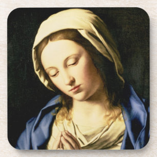 Madonna at Prayer (oil on canvas) Coaster