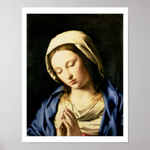 Madonna at Prayer (oil on canvas) Poster
