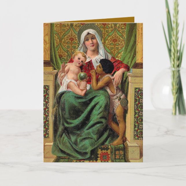 Madonna Baby Jesus Vintage Christmas Card (Front)