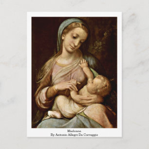 Madonna By Antonio Allegri Da Correggio Postcard
