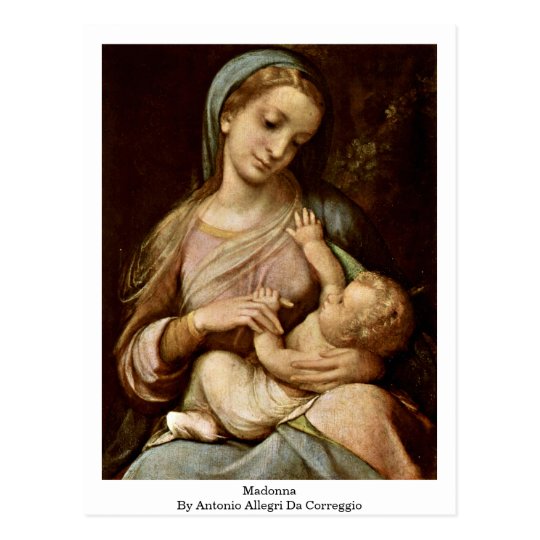Madonna By Antonio Allegri Da Correggio Postcard