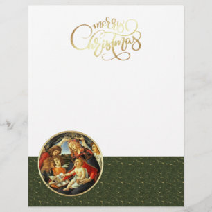 Madonna by Botticelli. Christmas Letterhead