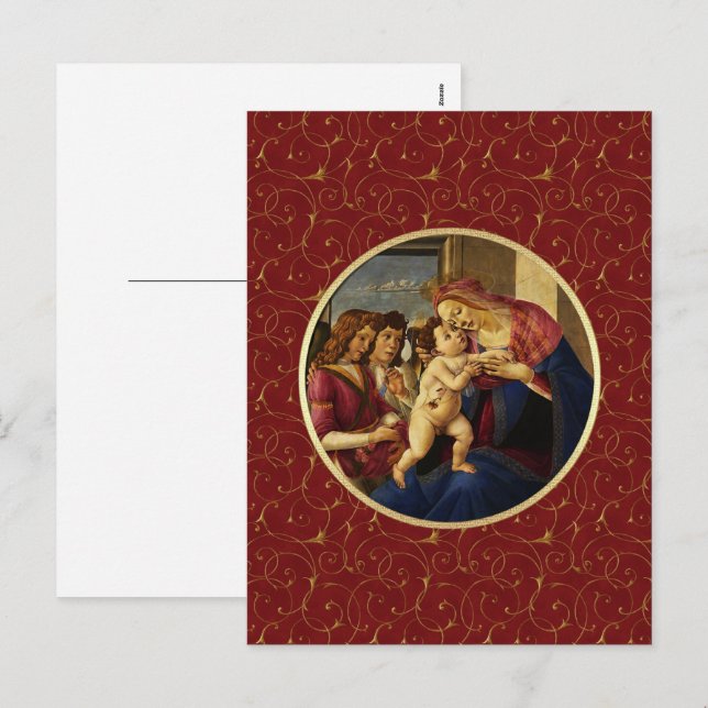 Madonna by Botticelli. Fine Art Christmas Holiday Postcard (Front/Back)