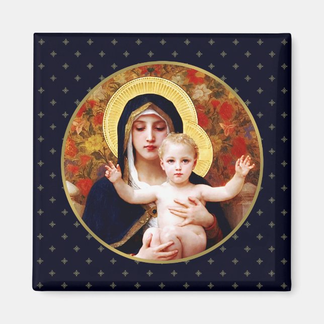 Madonna by W. Bouguereau. Christmas Gift Magnets (Front)