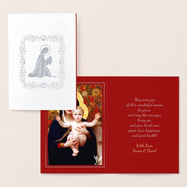 Madonna by W.Bouguereau Luxury Christmas  Foil Card (Display)