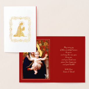 Madonna by W.Bouguereau Luxury Christmas Real Foil Foil Card