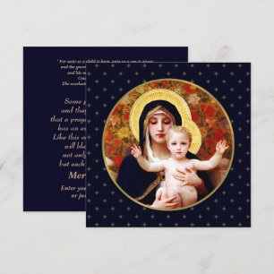 Madonna by W. Bouguereau. Religious Christmas Card