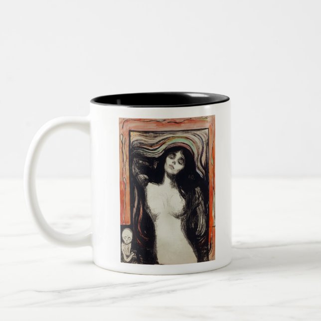 Madonna (ca. 1895–1896) by Edvard Munch Two-Tone Coffee Mug (Left)