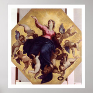 Madonna Carried by Angels (ceiling fresco) Poster